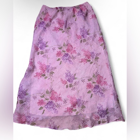 Floral Pink Maxi Skirt SZ 16 - Picture 4 of 4